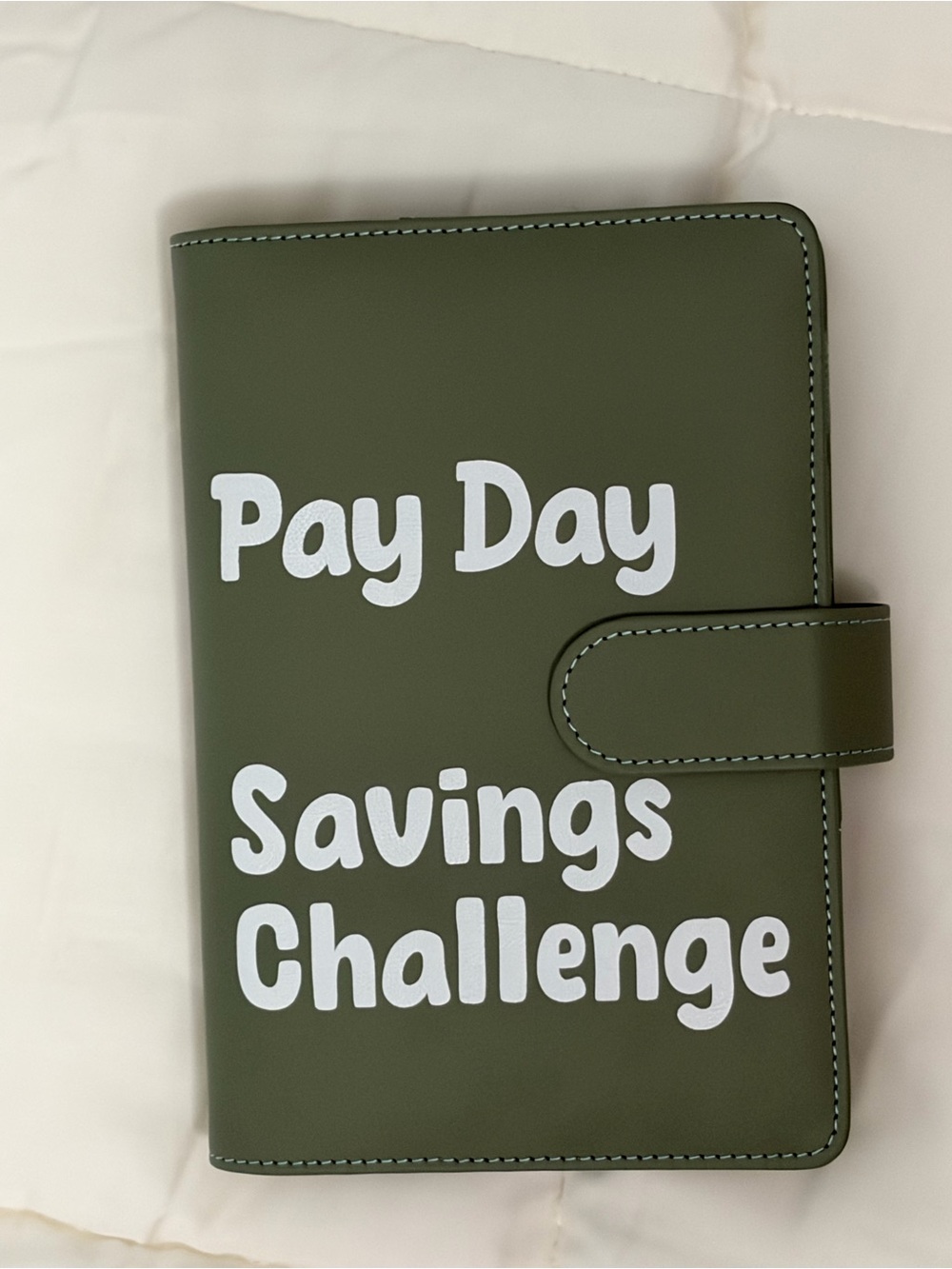 Pay Day Savings Challenge Olive Green Wallet Organizer